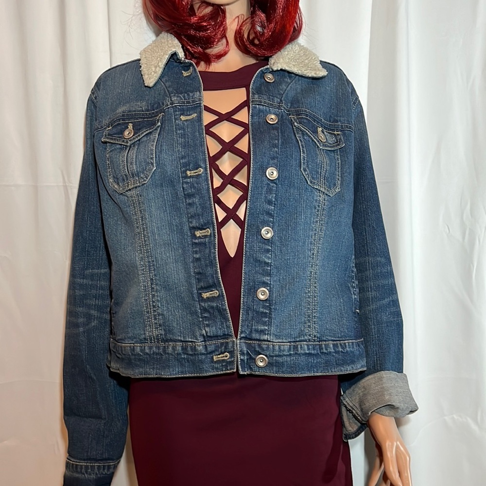 Sonoma jean jacket with Sherpa collar L